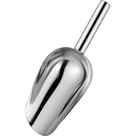 1 Spatel Aus Edelstahl – Für Eisbehälter, Tee, Kaffee, Bohnenpulver, Sojapopcorn, Süßigkeiten – Silber – 22 Cm