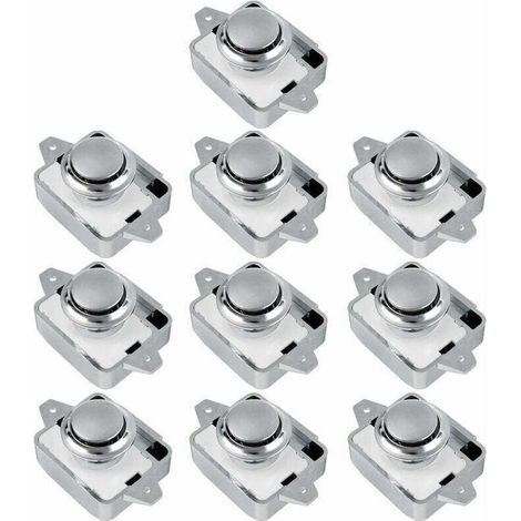10er-pack Druckknopf-türknöpfe Für Wohnmobile, Schubladen, Schränke Und Wohnwagen (silber, 10 Stück) - Von Debuns