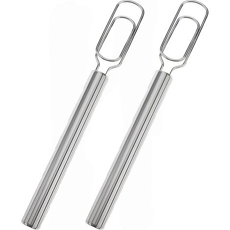 2-teiliges Set Knethaken Aus Edelstahl – 30 Cm – Sauerteigspatel Und Schneebesen – Ideal Für Pizza, Gebäck Und Brot – Leicht Zu Reinigen – Silber