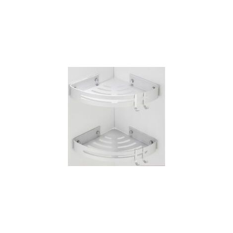 2er-set Duschablagen (ohne Bohren), Duschkorb Mit 2 Aluminiumhaken, Duschkorb Aus Edelstahl, Wasserdicht, Für Bad, Küche Und Wc, Silberfarben