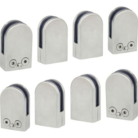 8 Stück (6-8 Mm) Glas-klemmhalter Aus Edelstahl 304, Verstellbarer Klemmclip Für Flache Handläufe, Fenster, Geländer Und Treppen