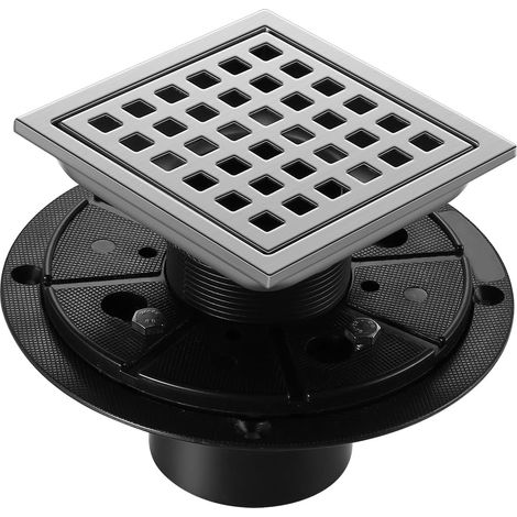 Duschablauf – 11 Cm Quadratischer, Verchromter Ablaufflansch Für Duschwanne – Abnehmbarer, Silberfarbener Edelstahlrost Für Quadratische Duschwanne