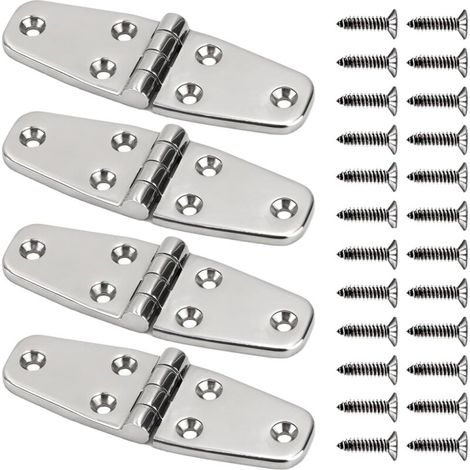 Edelstahl-scharniere Für Boote – Für Boote, Schränke, Yachten, Garagen Und Mehr – 4er-pack – Silber