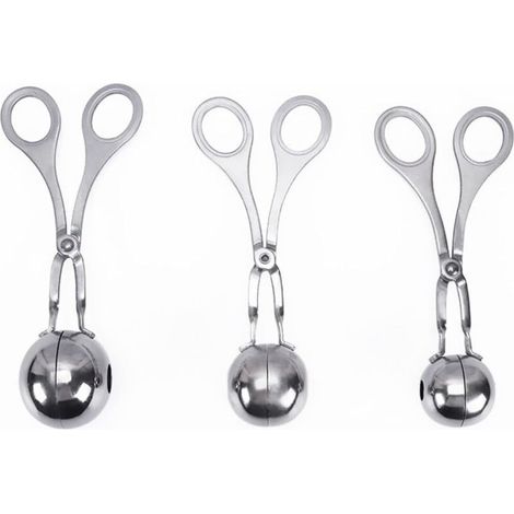 Fleischbällchenlöffel - Geeignet Für Die Zubereitung Von Fischbällchen, Fleischbällchen Usw. - 3er-set, Silberfarben, Klein.