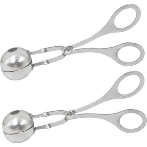 Fleischbällchenlöffel - Geeignet Für Die Zubereitung Von Fischbällchen, Fleischbällchen Usw. - 2er-set, Silberfarben, Klein.