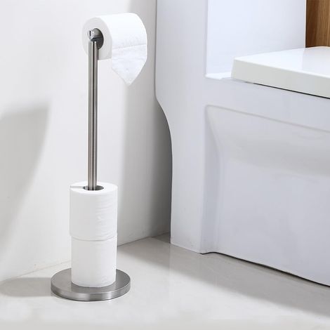 Freistehender Toilettenpapierhalter Aus Edelstahl, Faltbarer Toilettenpapierhalter Mit Stabilem Sockel, Aufbewahrungsspender (silber)