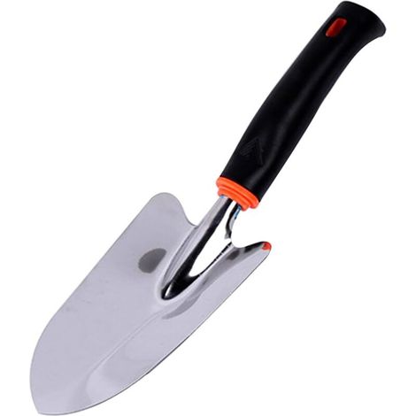 Gartenspaten Mit Ergonomischem Griff Zum Pflanzen, Umpflanzen, Jäten Und Tragen – 1 Stück – Silber