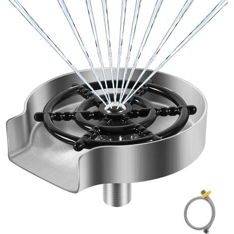 Glasspüler, Edelstahl-glasspüler, Küchenspülenzubehör, Metallscheibe, Glaswascher, Spülbecken-glaswascher, Küchenzubehör Glasspüler, Glasspüler In Mattsilber