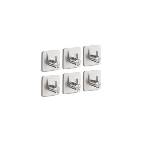 Handtuchhaken, Kein Bohren Erforderlich, Set Mit 6 Klebehaken, Edelstahl, Ideal Für Badezimmer, Toilette, Küche Und Büro, Silberfarben.