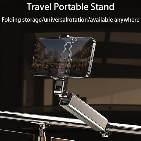 Handyhalterung Fürs Flugzeug, Zur Verwendung Auf Dem Schreibtisch Oder Tisch – 360° Drehbar – Ideales Reiseaccessoire Für Zug Oder Flugzeug (silber) – Handyhalterung