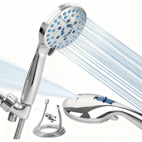 Hochdruck-duschkopf – 6 Düsen – Mit Handbrause – Verstopfungsfreier Duschkopf – Leistungsstarke Integrierte Reinigungsfunktion – Ideal Für Die Reinigung Von Badewannen, Fliesen Und Tierbereichen