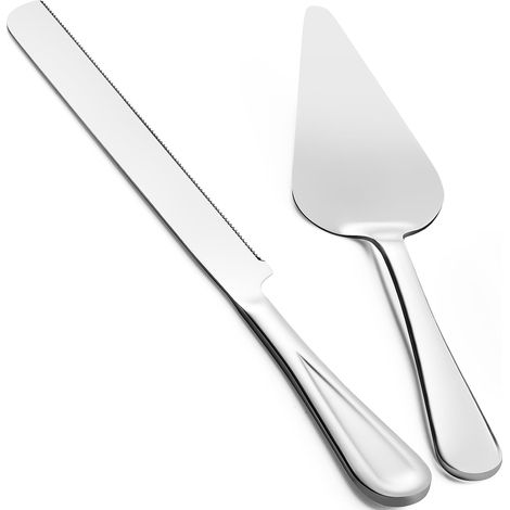 Hochwertiges 28 Cm (11 Zoll) Tortenschneideset – Silber – Gezacktes Design – Geeignet Für Hochzeitstorten, Gebäck Und Desserts