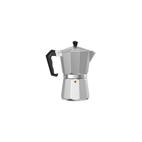 Italienische Kaffeemaschine, 6 Tassen, Aluminium, Klassische Mokkakanne, Espressokanne Mit Sicherheitsventil, Silikondichtung, Geeignet Für Gas- Und Elektroherde, Elegantes Silbernes Design