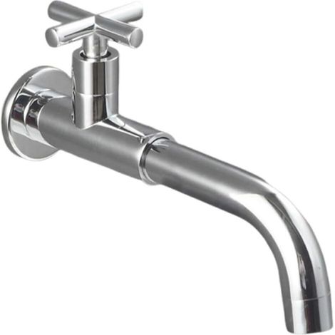 Kaltwasserhahn – 360° Drehbar – Mit Kreuzgriff – Geeignet Für Küchen- Und Gartenspülen – Silber – 1–28 Cm