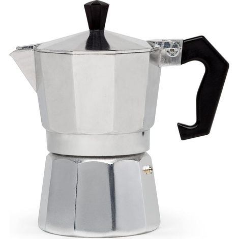 Klassische Italienische Kaffeemaschine Aus Silber Für 3 Tassen - Für Italienischen Und Kubanischen Espresso, Kompatibel Mit Greca Kaffeemaschinen.