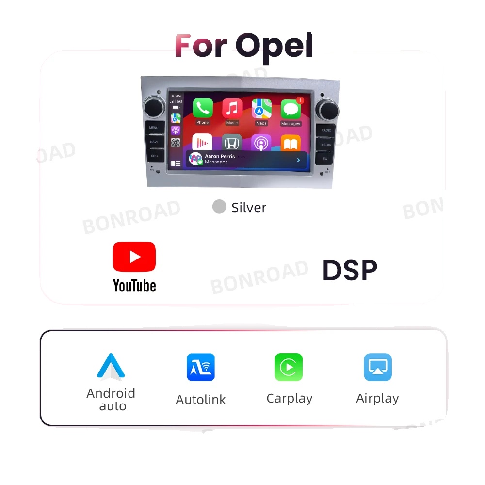 Auto-multimedia-player, Touchscreen, Sprachsteuerung, Kompatibel Mit Opel Antara Corsa Meriva Vectra Zafira, Opel Silber