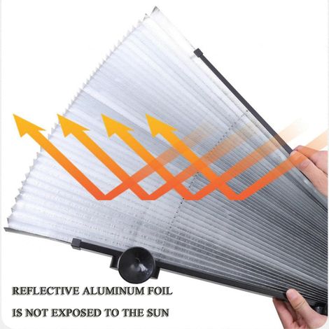 Passend Für Autofenster Bis Zu 46 Cm Durchmesser. Ausziehbarer Universal-sonnenschutz, Reflektierend Silberfarben. Einfache Aufbewahrung Für Limousinen Und Suvs.