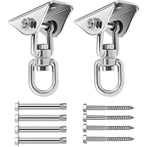 Robuste Schaukelhaken – Ideal Für Decken, Sandsäcke, Verandaschaukeln, Hängematten U. V. M. – 2er-pack – Silber