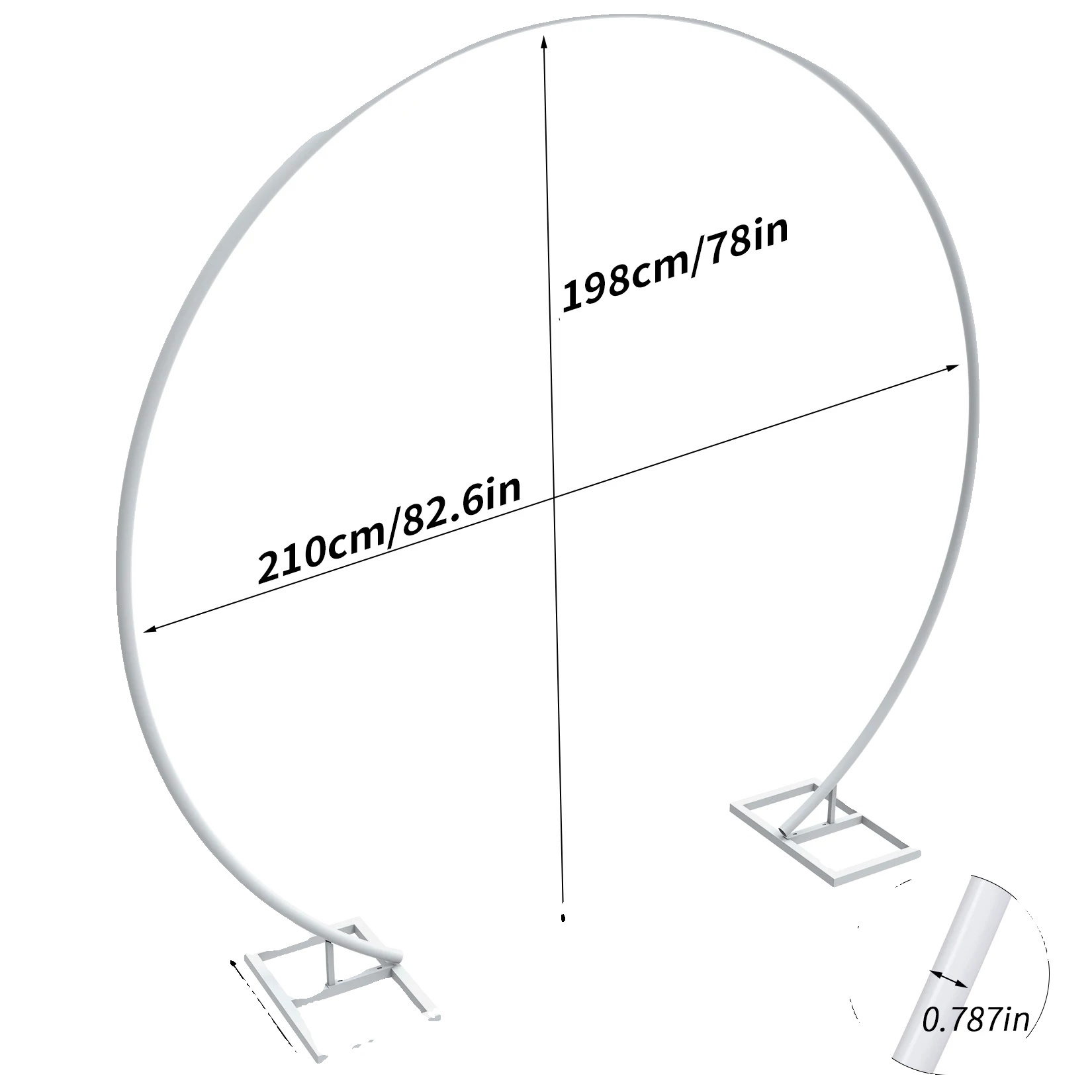 Hochzeitsbogen, Langlebiger Metallrahmen, Abnehmbares Design, Einzelne Schiene 2.1m, L