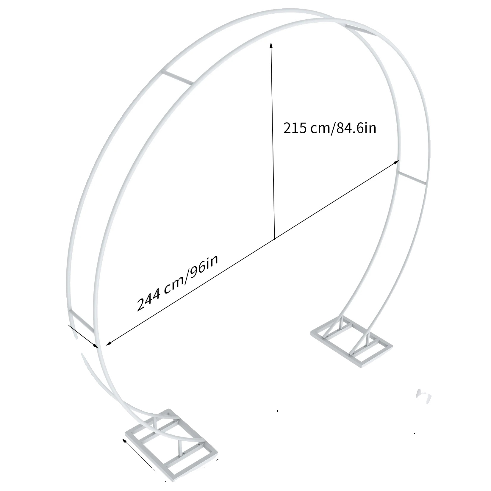 Hochzeitsbogen, Langlebiger Metallrahmen, Abnehmbares Design, Doppelte Schienen 2.4m, L