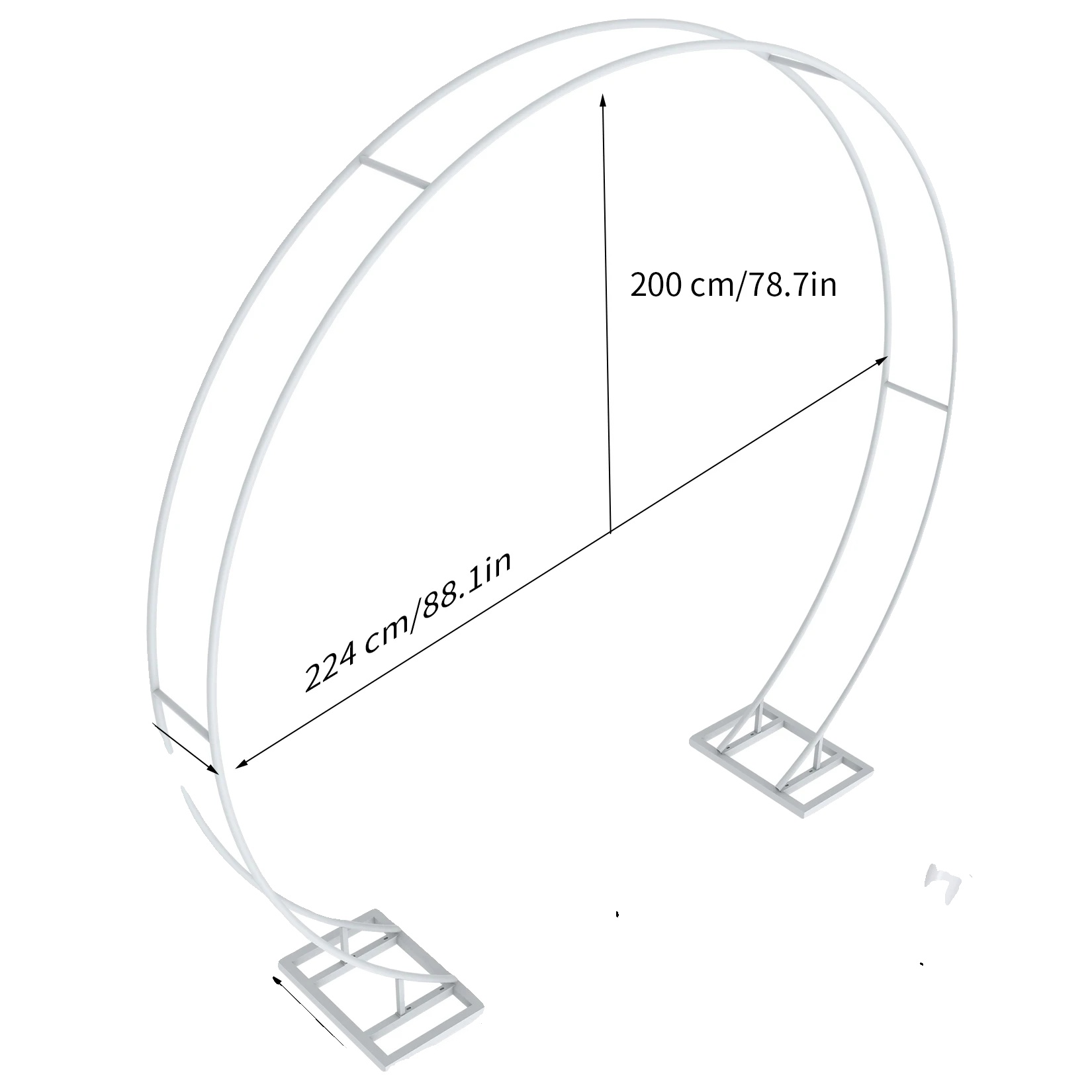 Hochzeitsbogen, Langlebiger Metallrahmen, Abnehmbares Design, Doppelte Schienen 2.2m, L