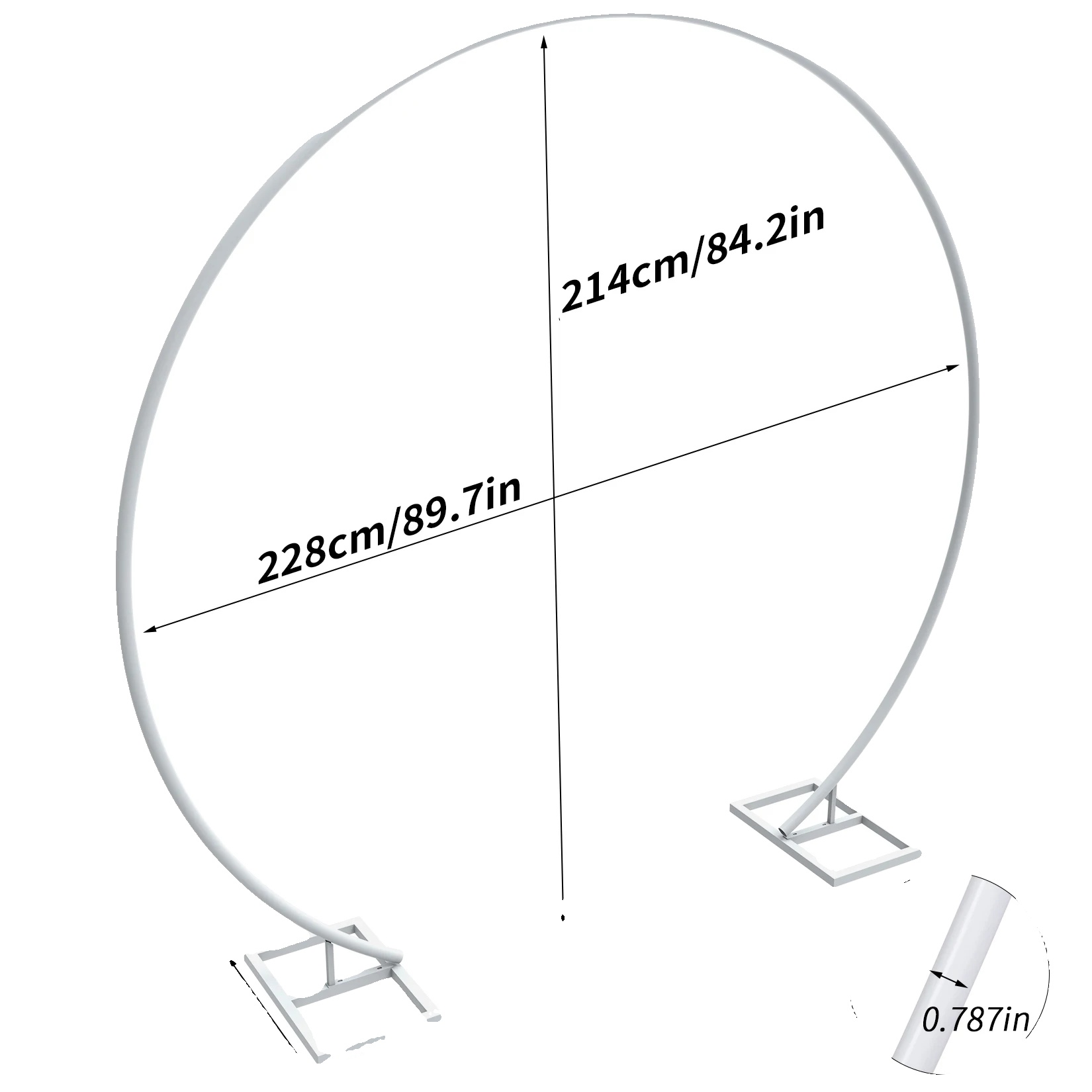 Hochzeitsbogen, Langlebiger Metallrahmen, Abnehmbares Design, Einzelne Schiene 2.4m, L
