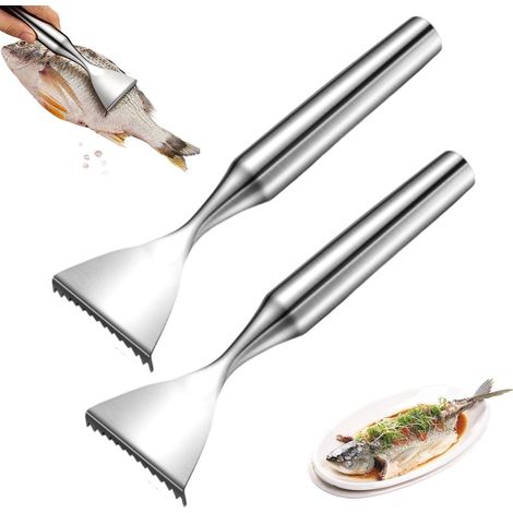 Scharfe Fischschupper Aus Edelstahl, Multifunktionale Fischschupper, Fischreinigungswerkzeug, Schäler, Schaber Für Zuhause, Märkte Und Restaurants (silber/2 Stück)