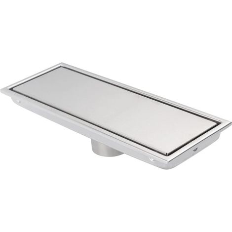 Schwarze, Lineare Duschrinne Mit Fliesenrost Und Verdeckter, Abnehmbarer Abdeckung, 10 X 20 Cm, Silber