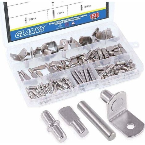Set Mit 120 Regalhaken, 4 Ausführungen, Silberfarben, Von Debuns