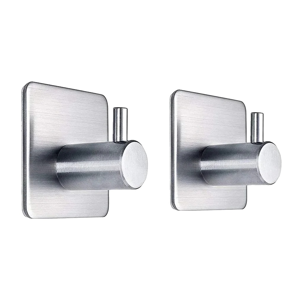 Selbstklebender Haken, Edelstahl, Hohe Tragfähigkeit, 2 Stück