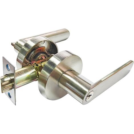 Türdrücker Mit Türgriff Aus Aluminiumlegierung, Geeignet Für Schlafzimmer, Ankleidezimmer, Abstellräume Und Büros, Schlossgröße 60/70 Mm, Rund, Silberfarben