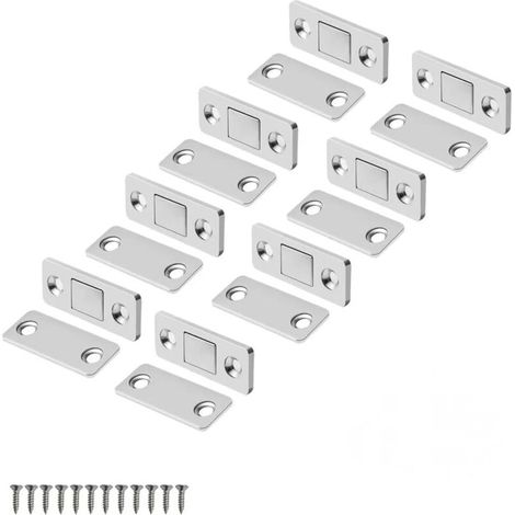 Ultradünne Magnete Für Schiebetüren, Küchenschränke Und Kleiderschrankverschlüsse – 8er-pack, Silber