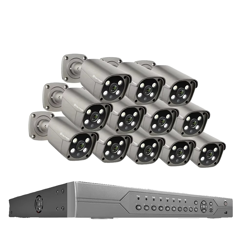 Cctv-kamerasystem, 16 Kanäle, Zwei-wege-audio, 16ch 12stück 5mp Kamera, Keine