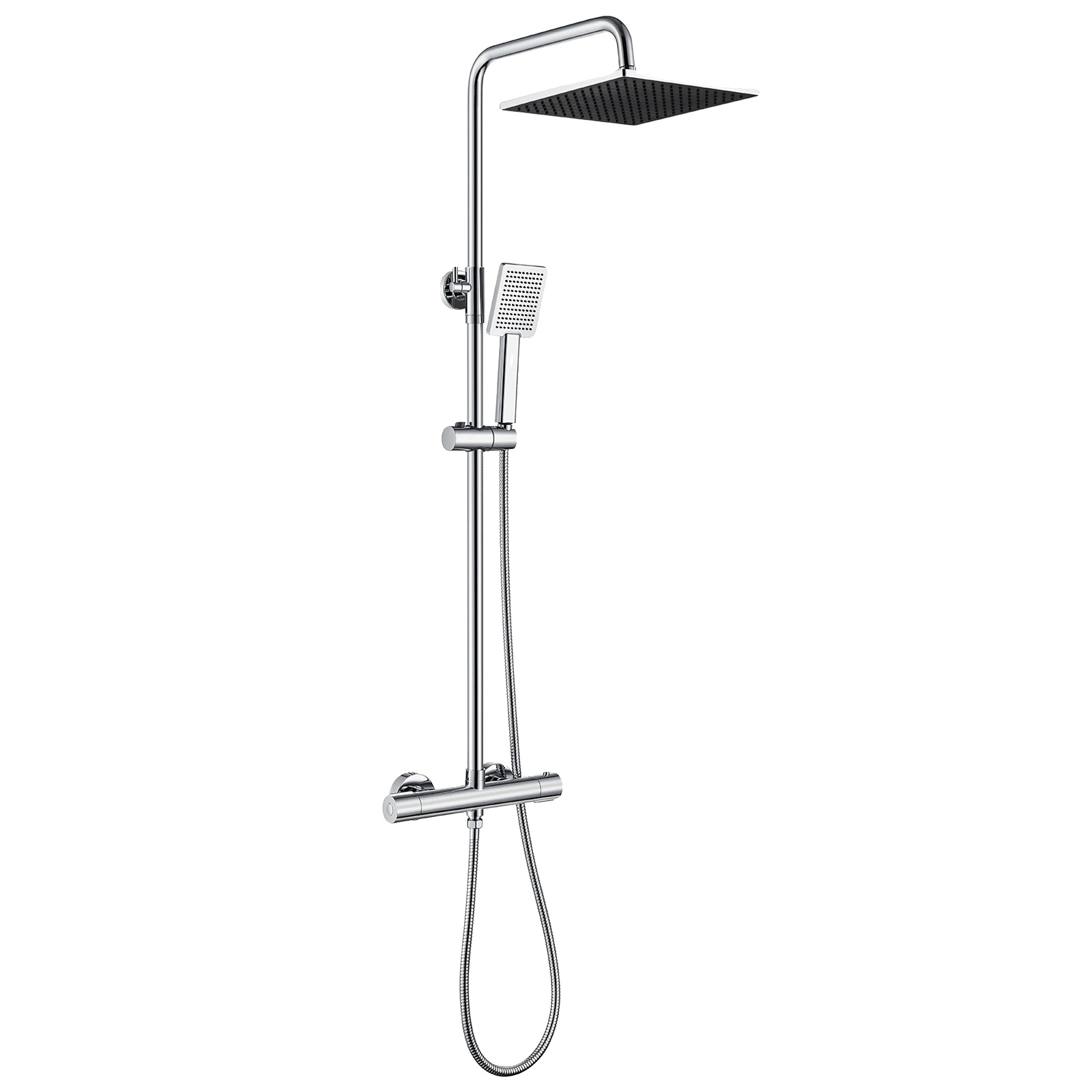 Duschstange, Anti-verbrüh-mischer, Verstellbare Installation, Silber - 10 Zoll