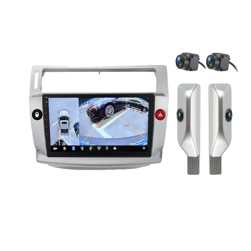 Multimedia Autoradio, Viele Sprachoptionen, Kompatibel Mit Citroen C4 2004-2009, V9 Plus (6g 128g) Silber 9