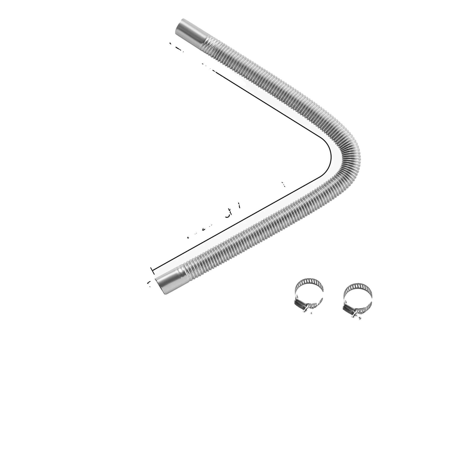 Auspuffschlauch, Edelstahl, Flexibles Design, 23.6in
