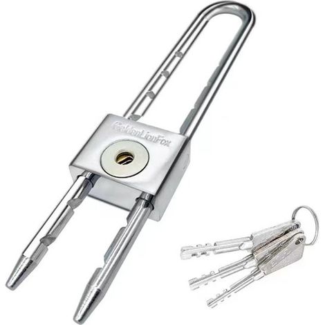 Vorhängeschloss – Riegelschloss – Vorhängeschloss Mit Langem Bügel – Schlüsselschloss – Türschloss – Mit 3 Schlüsseln – Für Fahrrad, Tür, Tresor, Schrank – Silber – Edelstahl – 40 Mm X 200 Mm – Verwen
