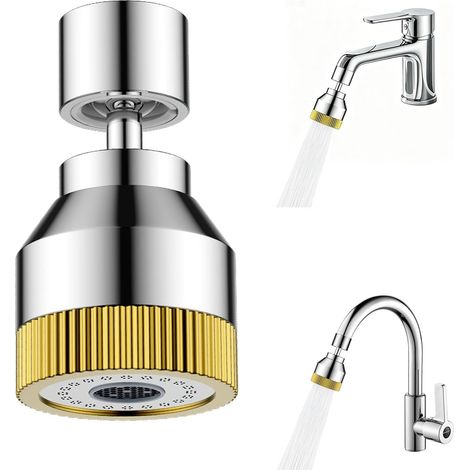 Wasserhahn-luftsprudler – Verlängerung – Sprühkopf – Düse – Wasserhahnzubehör – Schwenkbar, Rutschfest – 55/64"-schraubadapter – Standard Silber – Geeignet Für Bad Und Küche