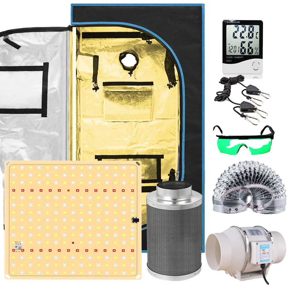 Grow-zelt-set, Hydroponisches System, Lüfter, Aktivkohlefilter, 80x80x160cm Kit