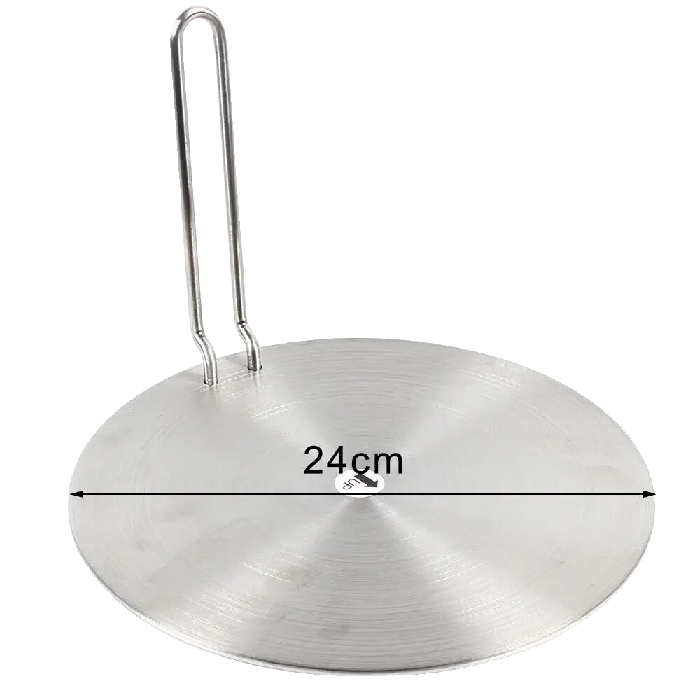 Wärmeverteilerplatte, Edelstahl-design, Kompatibel Mit Induktionskochern, Silber