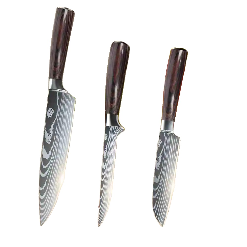 Küchenmesser Set, Hochkohlenstoff-edelstahl, Ergonomischer Griff, Aeh