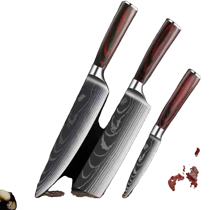 Küchenmesser Set, Hochkohlenstoff-edelstahl, Ergonomischer Griff, Agf