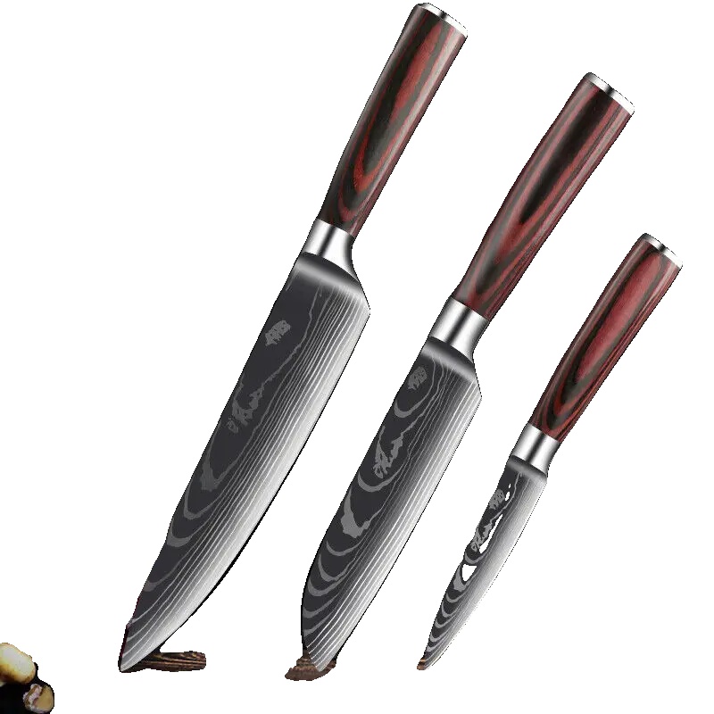 Küchenmesser Set, Hochkohlenstoff-edelstahl, Ergonomischer Griff, Aef