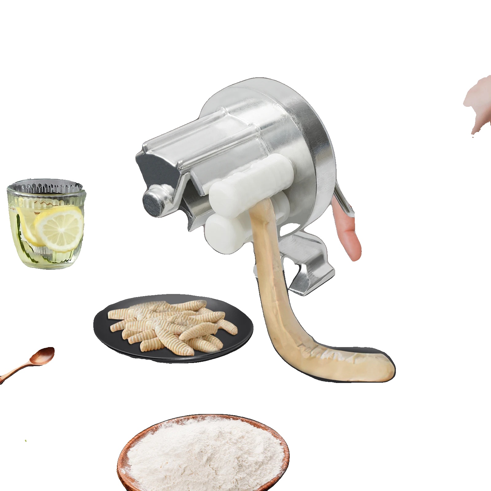 Nudelmacher Maschine, Aluminiumlegierung Konstruktion, Ergonomischer Griff, Manuelle Bedienung, Vibrationsprozess, Abmessungen Für Tischdicke