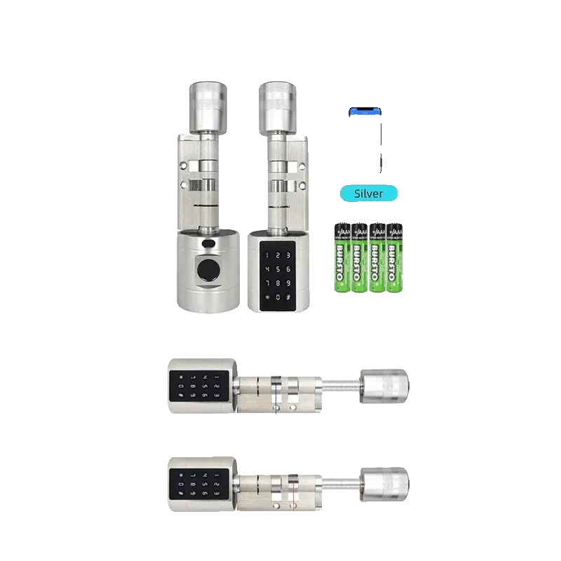 Smart Türschloss, Mehrere Entsperroptionen, Bluetooth-konnektivität, Lange Größe Silber, Mit Gateway