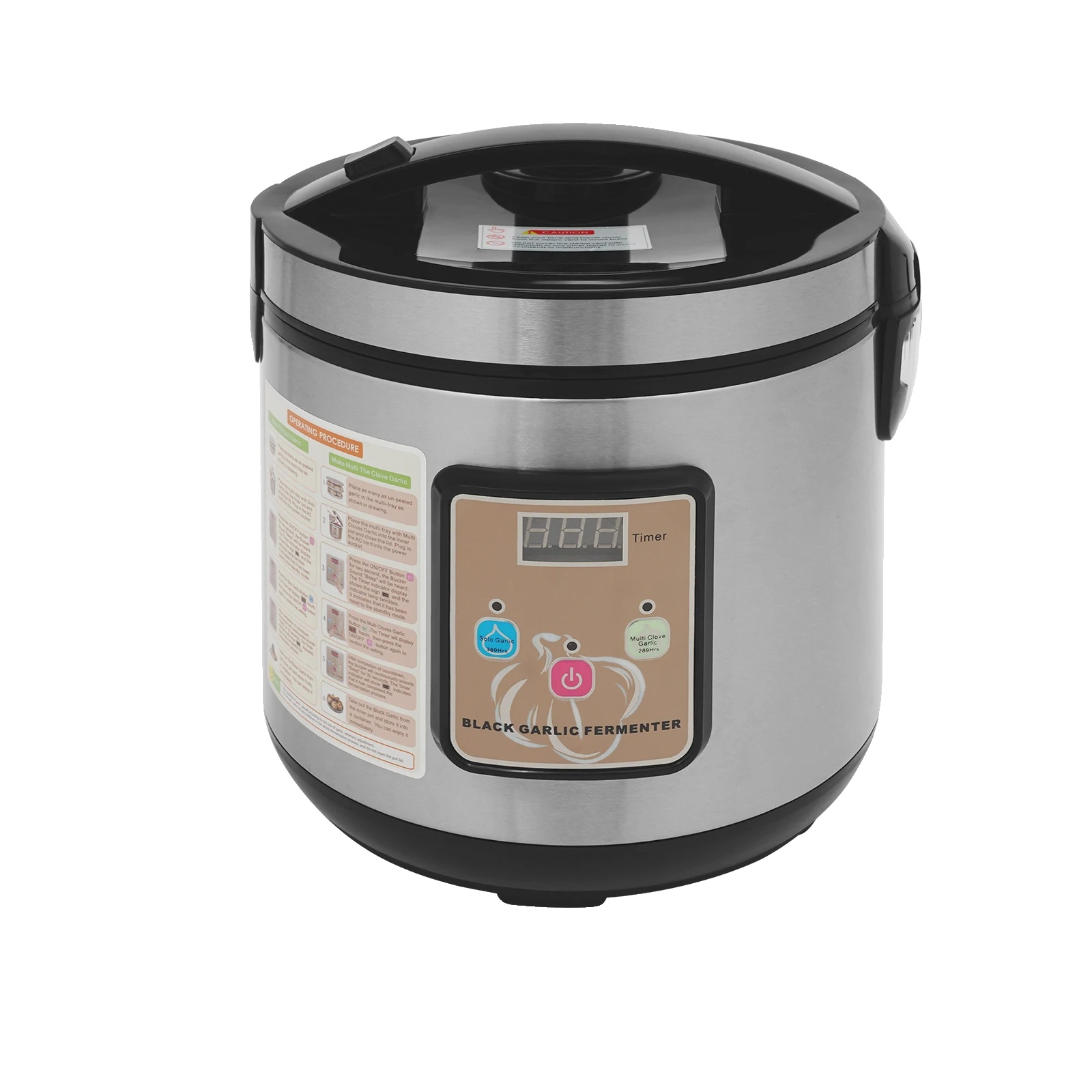 Schwarzer Knoblauch Fermenter, Automatische Temperaturkontrolle, 6l Kapazität, Silber