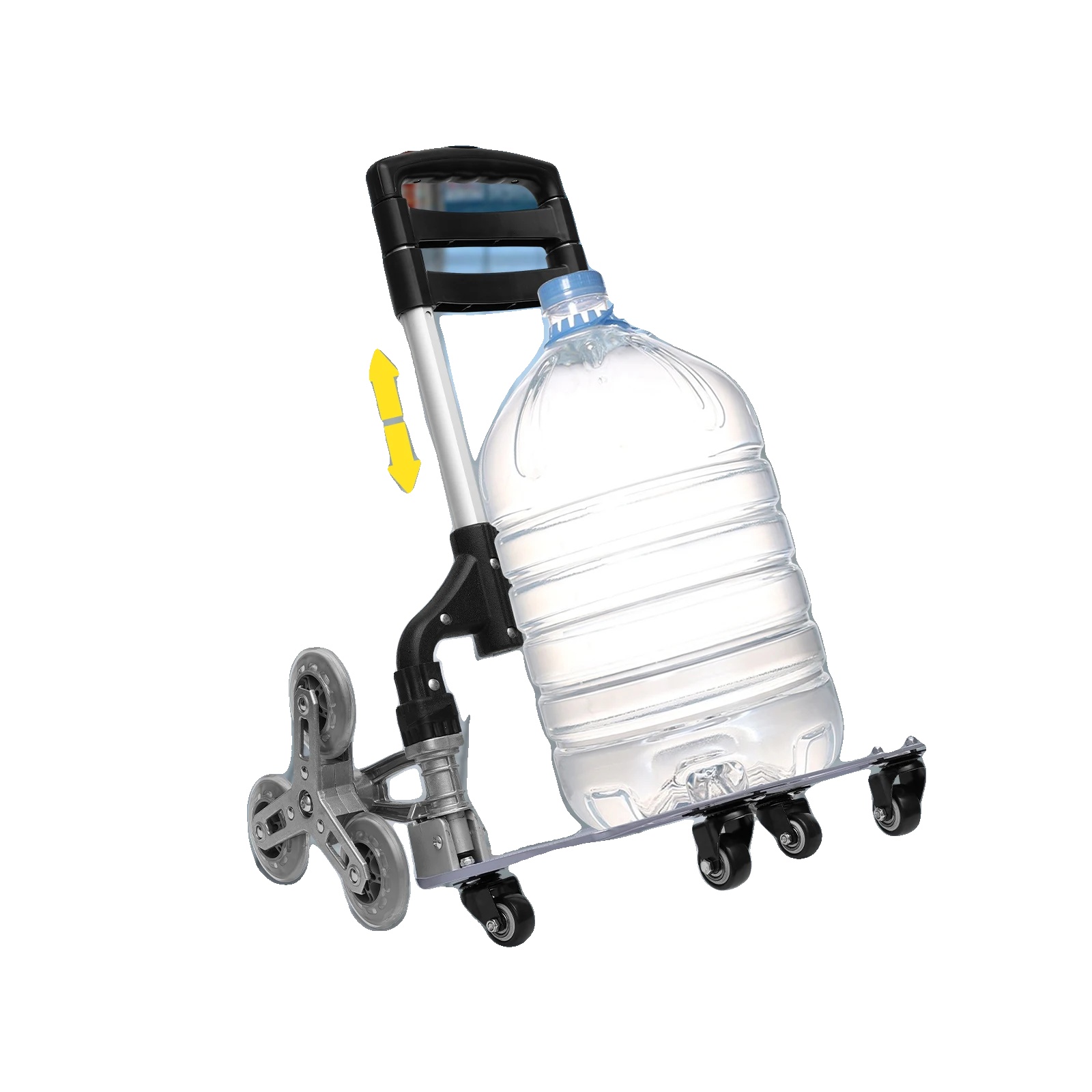 Treppe Steigen Wagen, Aluminiumlegierung + Pp-material, Tragfähigkeit 75kg / 165lbs, Verstellbare Höhe 67cm-106cm, Gefaltete Abmessungen 17cm X 15cm,