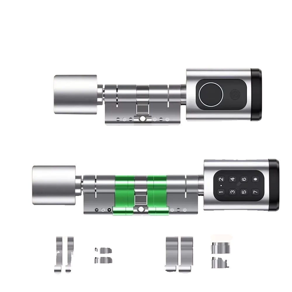 Smart Lock, Schlüssellose Eingabe, Fernzugriff, Silber(60-90mm)-a, Mit Gateway(connect Wifi)-b