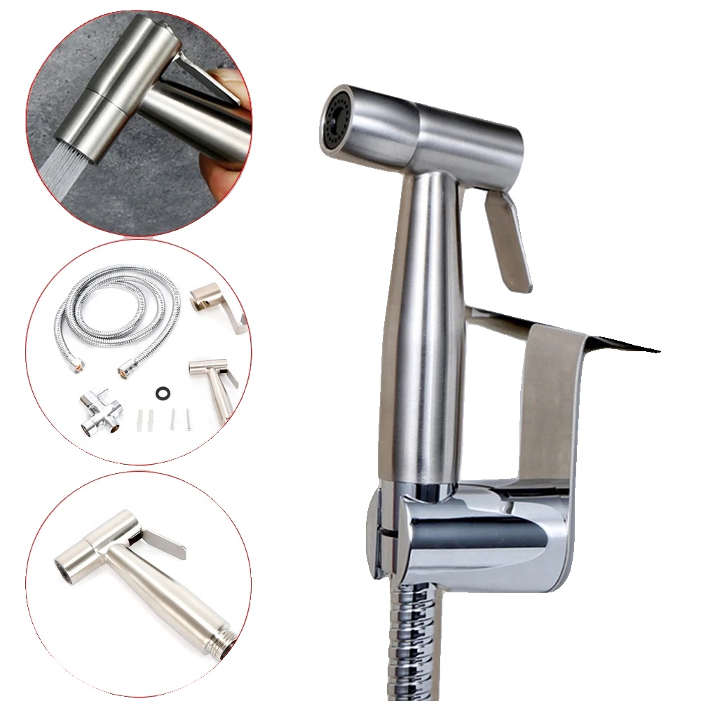 Bidet Sprühset, Langlebiger Edelstahl, Vielseitig Einsetzbar Zur Reinigung, Silber