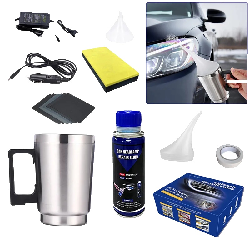 Scheinwerfer-restaurierungsset, 200 Ml Kapazität, Flüssiges Polymermaterial, Kompatibel Mit Verschiedenen Fahrzeugtypen, Einfache Handhabung, Effektiv